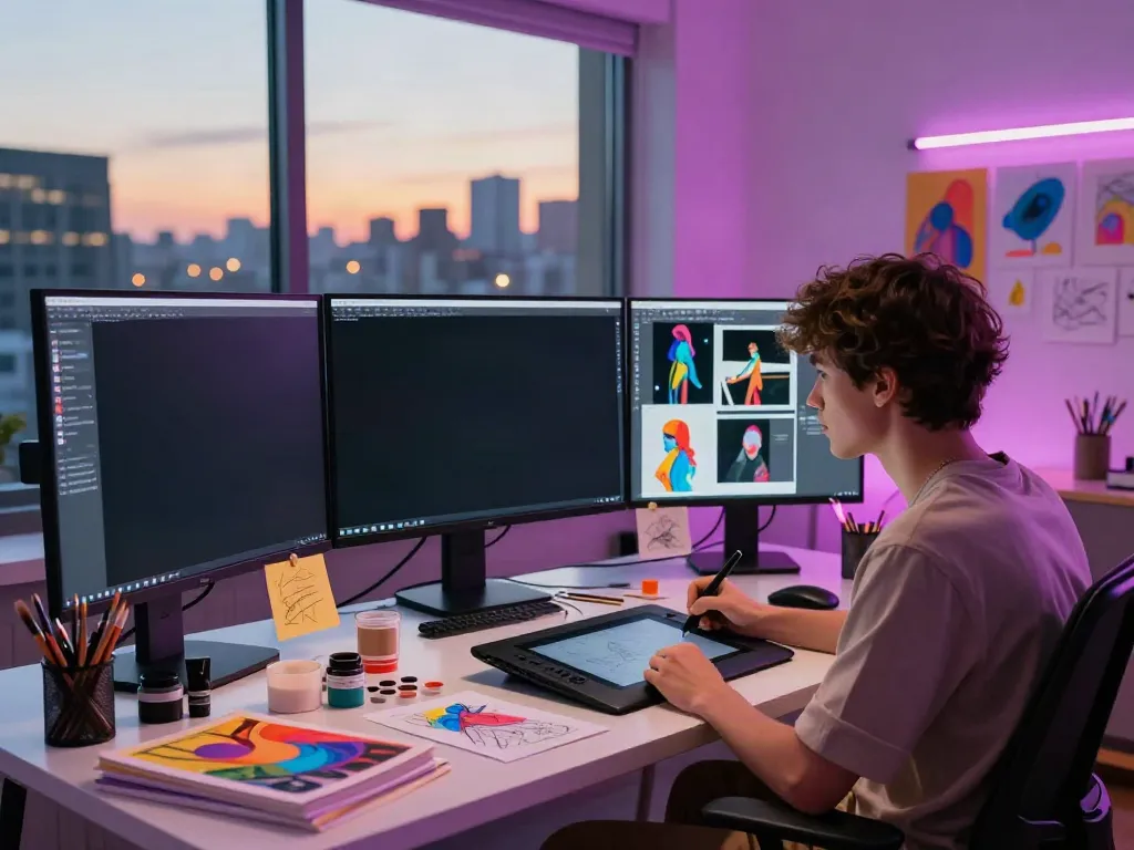 Create stunning adult art with 18+ ai in a vibrant digital workspace.