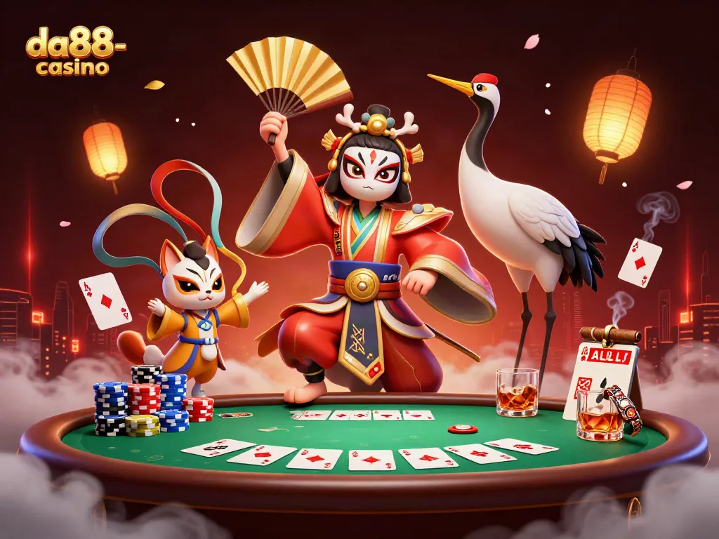 Experience thrilling action at da88-casino with poker tables, colorful chips, and engaging gameplay!
